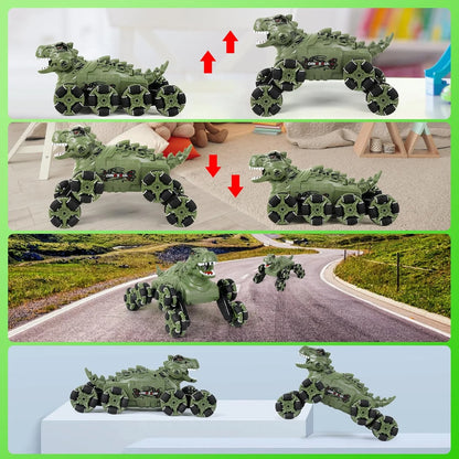 HNH 8WD Monster Truck Toys, Dinosaur Remote Control Car for Boys Age 3-12, Stunt RC Cars with Spray&Light, Christmas Birthday Gifts