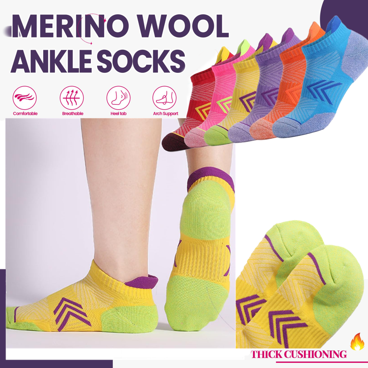 YOMYM Ankle Hiking Running Socks for Women Compression Thick Athletic Cushion Breathable No Show Socks 6 Pairs