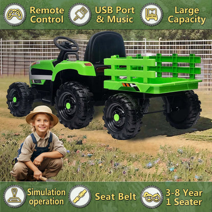 12V Kids Ride On Cars Truck, Powered Ride on Toy Car,3 Speeds Motorized Vehicles, Ride on Toys with Remote Control for Kids,