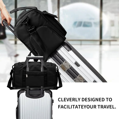 YOMYM Travel Duffel Tote Bag with Dry Wet Separation Pocket, Weekender Bag for Women and Men，Waterproof Bag with Shoe Compartment