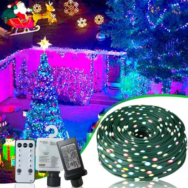 Cheelom Rope Party Decoration Lights Christmas Icicle Lights Outdoor Indoor 328 ft 1000 Led 8 Modes Timer Memory Function IP 67 Waterproof Clearance Sales