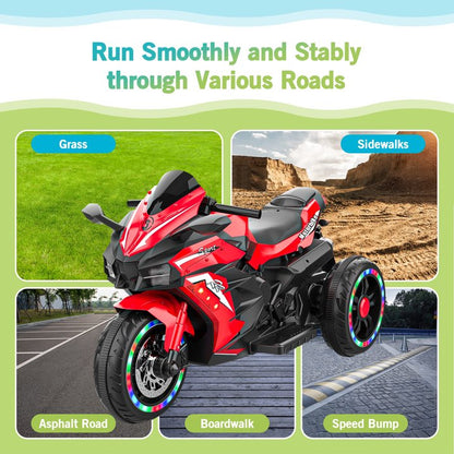 YOMYM 12V Ride On Motorcyle Kids Rechargeable Motorcycle Kids Motorcyclewith Training Wheels