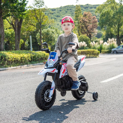 WERSEON Kids Motorcycle 12V, Licensed Aprilia RX125 Electric Ride on Motorbike for Toddlers with Training Wheels, Spring Suspension, Headlight, Music, Children Ages 3-6