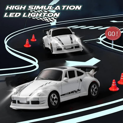ZOGYMOZ 1:64 Scale Drift RC Car, 2.4GHz Mini 4WD High Speed Remote Control Cars,Toys for Boys, White