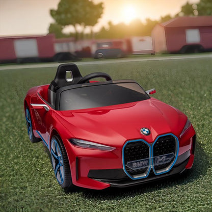 WUBEN 12v Licensed BMW Battery Powered Ride on Vehicle with Remote Control, Music Player for Child, Red