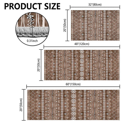 TECHVIDA Kitchen Rug Set 3 Piece,Non Slip Machine Washable Kitchen Mats,Boho Farmhouse Hallway Doormat for Home Decor