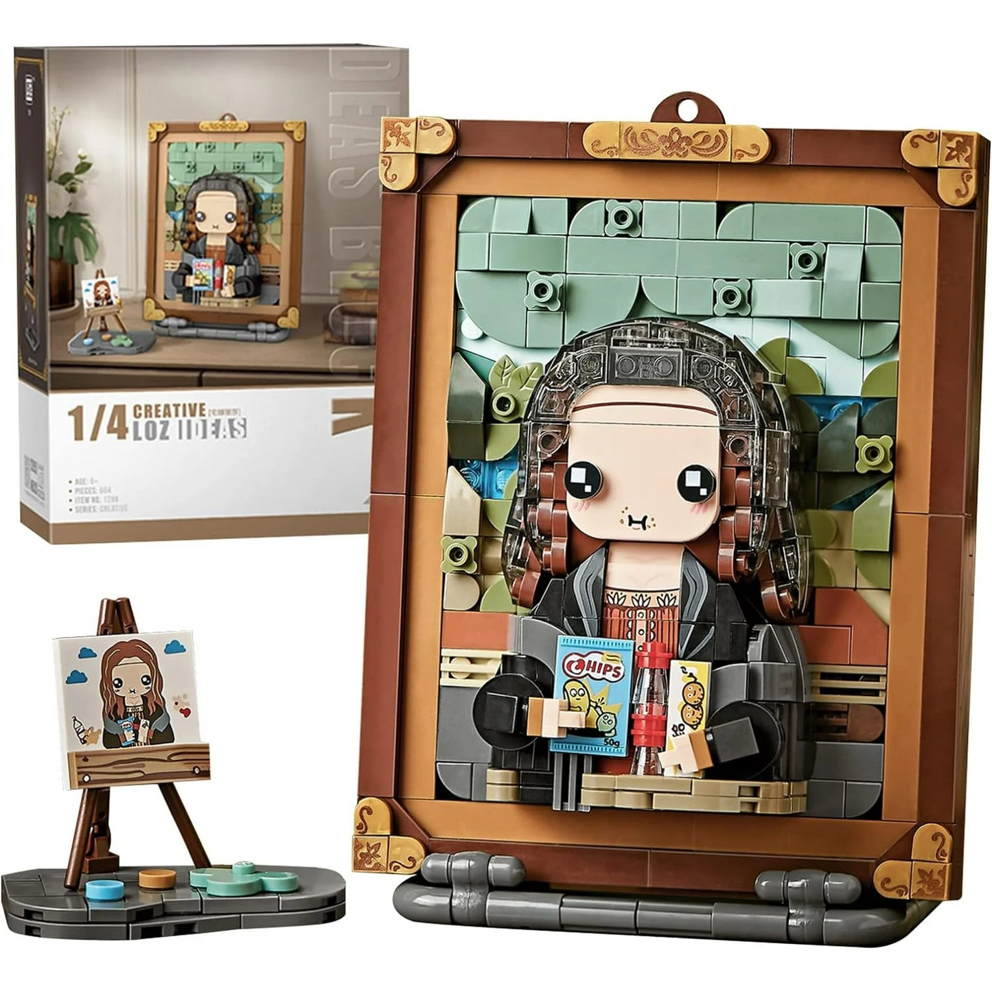 604 PCS Mini Building Blocks Kit, 3D Painting Model Set, STEM Building Block Toys for Adults and Kid 8-14+(Mona Lisa)