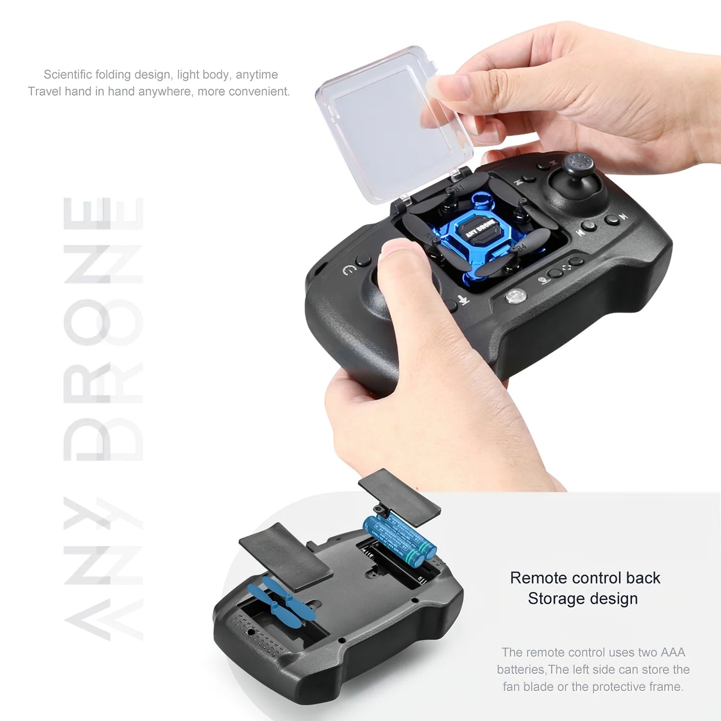 HNH RC Foldable Drone with 4K HD Camera for Kids and Adults, Beginners Portable Pocket Quadcopterwith 3D Flip,2.5 in Width