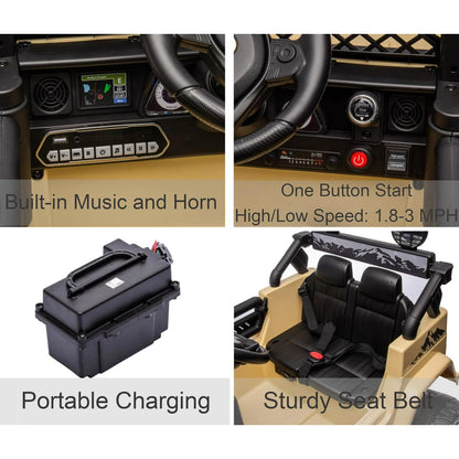 Spoway 12V Ride on Car,2.4G,Toyota FJ Electric Car for Kids ,Yellow,3-8 Years Old