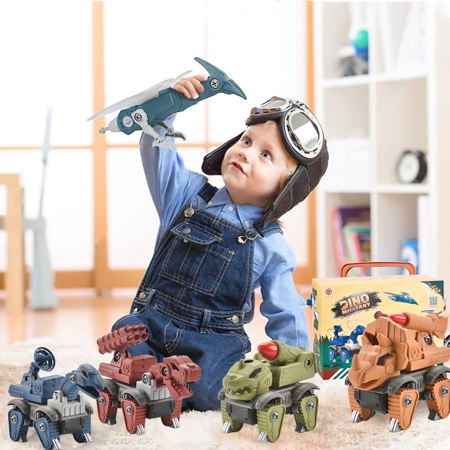 ZOGYMOZ Dinosaur Toys for Kids, 5Pack Take Apart Dinosaur Toys Set with Electric Drill for 3+Year Old Boys and Girls, Learning Building Educational Christmas Birthday Gfits