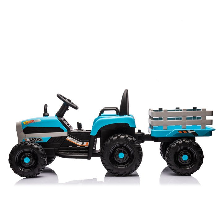 HNH 24V Ride on Toy,Kids Ride On Tractor with Trailer & Remote,Electric Car Toy with Bluetooth