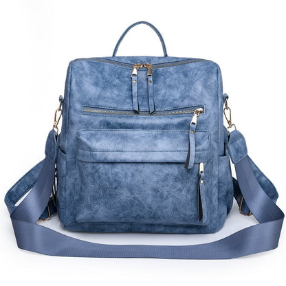 HONGLONG Backpack Purse for Women, Ladies Waterproof Shoulder Bag Travel Backpacks, Blue