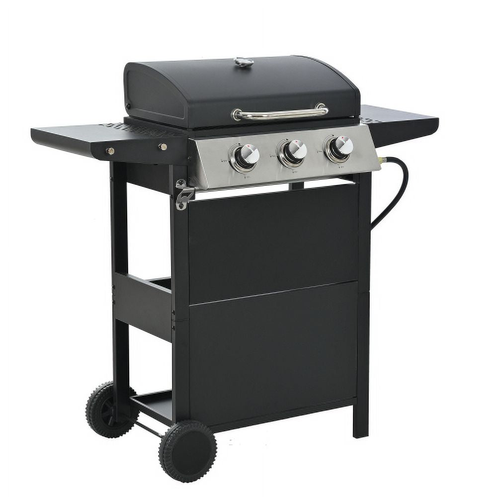 Cheelom Portable 3 Burner Barbecue Propane Grill Outdoor grill Stainless Steel Gas Grill 25650 BTU Black