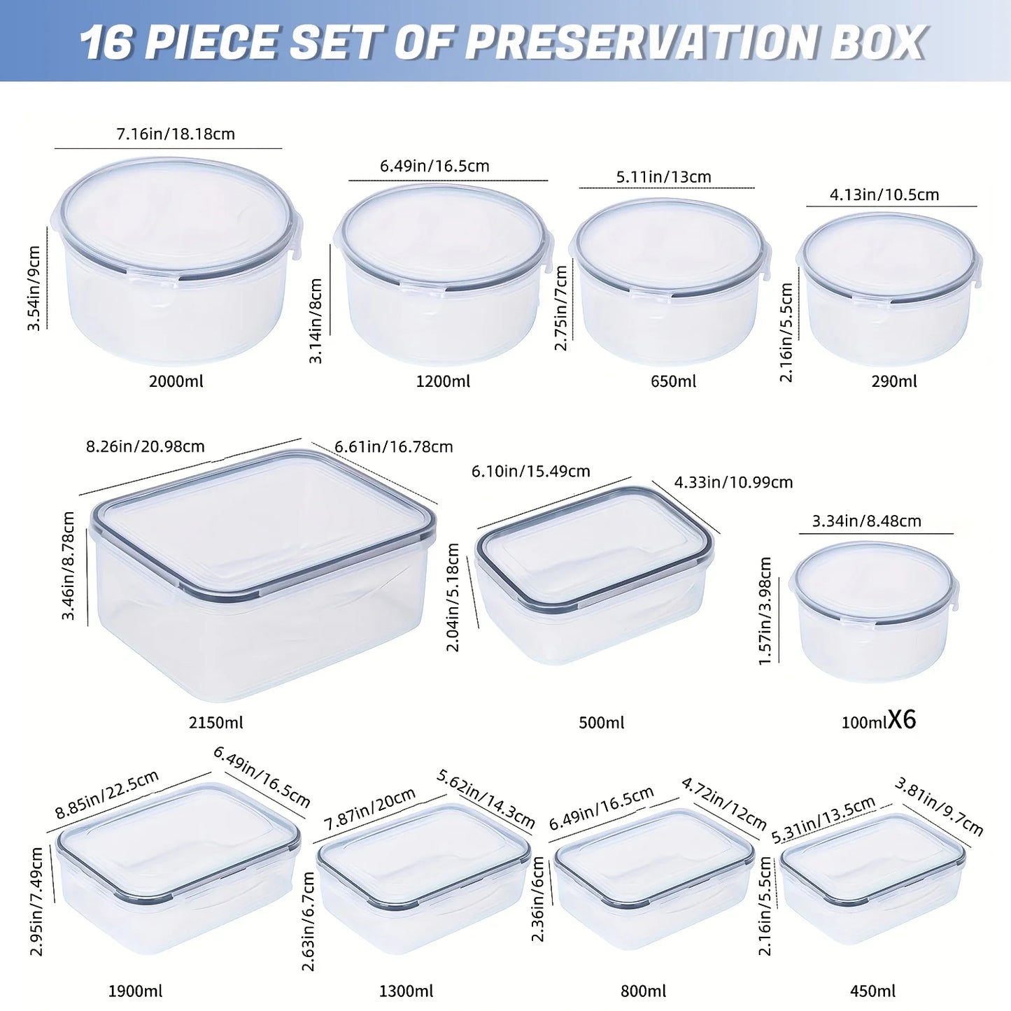 Werseon 16 Pack Airtight Food Storage Containers Set,Cereal Containers,Airtight Containers with Lids