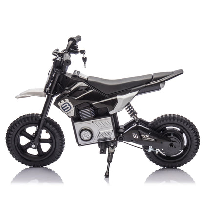 Cheelom 24V Motorcycle,Kids Ride On Electric Toy Motocross Motorcycle,200W High Speed Hub Motor,Rear Wheel Shock Absorber LED Bluetooth Music 3-9Speeds Black