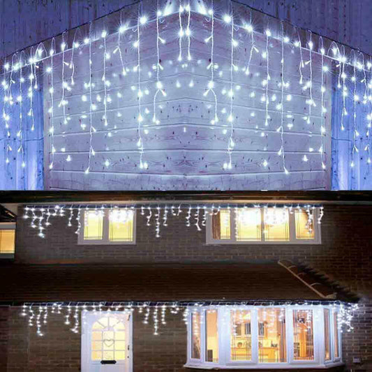 Cheelom 2023 Christmas Lights Outdoor 96 Led Solar Icicle Lights Christmas Decorations Outdoor Indoor Outdoor Wedding Party Patio Christmas Lights Clearance Sale