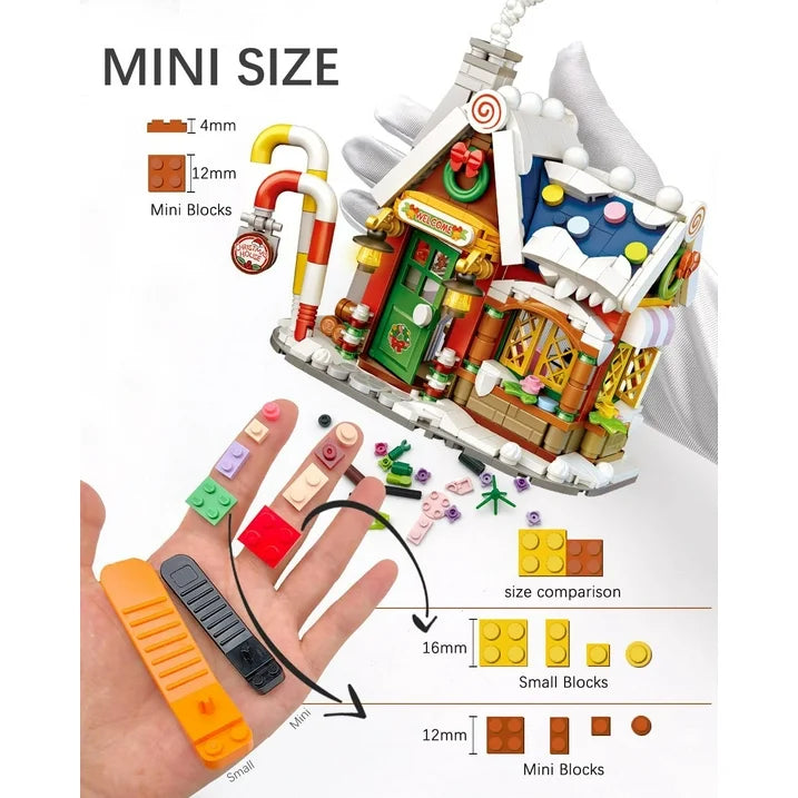 788Pcs Christmas House Building Blocks, Creative Christmas Snowman Block Set Toy Set, Santa Claus Gift Store, Great Holiday Gift for Kids