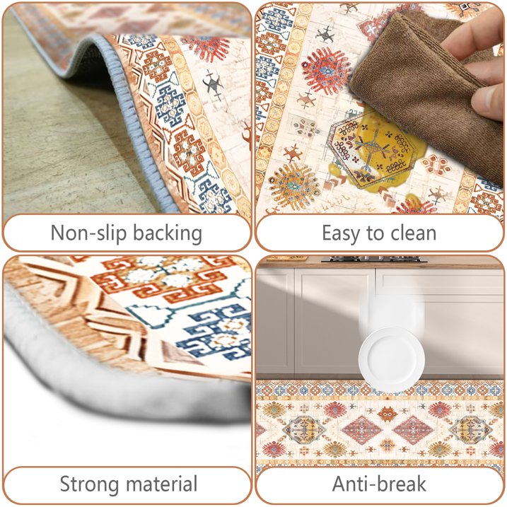 FoxHouse Kitchen Rugs and Runner Sets of 3,Washable Non Slip Runner Rug, Farmhouse Hallway Doormat for Holiday Home Decor
