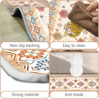 FoxHouse Kitchen Rugs and Runner Sets of 3,Washable Non Slip Runner Rug, Farmhouse Hallway Doormat for Holiday Home Decor