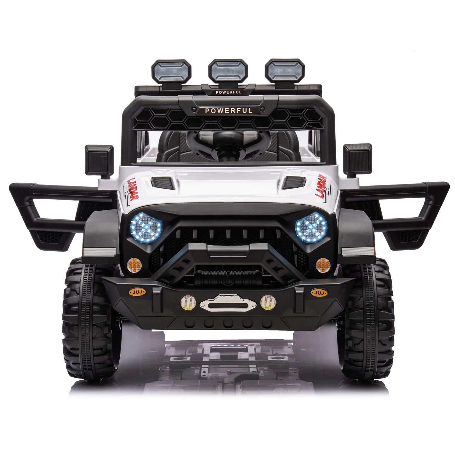 24V Ride on Large PickUp Truck Car for Kids,Ride On 4WD Toys with Remote Control,White,3-8 years old