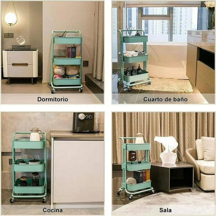 Lakecy Rolling Cart Utility Cart with Wheels, Rolling Storage Cart for Home Storage and Organization