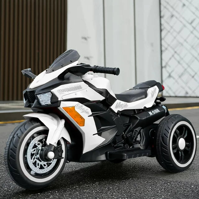 YOMYM 12V Motorcycles for Kids with Bluetooth Motorcycle 3 Wheels Motorcycle with LED Lights Music