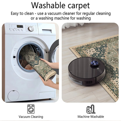 TECHVIDA Kitchen Rugs 3 Piece,Kitchen Mats for Floor, Non-Slip Machine Washable Rugs, Boho Farmhouse Hallway Doormat for Holiday