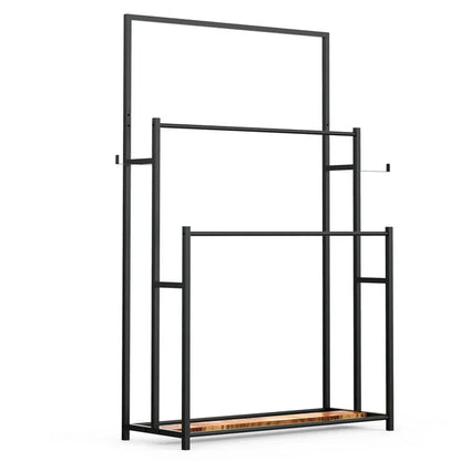 TECHVIDA Towel Racks for Bathroom, 3 Tiers Metal Towel Rack Standing, Freestanding Towel Holder for Bath Storage & Hand Towels, Blanket Holder, Next to Tub Shower, Pool Towel Racks Outdoor