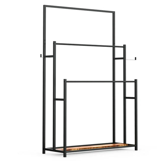 TECHVIDA Towel Racks for Bathroom, 3 Tiers Metal Towel Rack Standing, Freestanding Towel Holder for Bath Storage & Hand Towels, Blanket Holder, Next to Tub Shower, Pool Towel Racks Outdoor