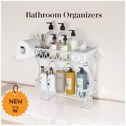 Werseon 2-Tier Over The Toilet Storage shelf, Bathroom Organizers and Storage Basket, Organizer Basket for Bathroom