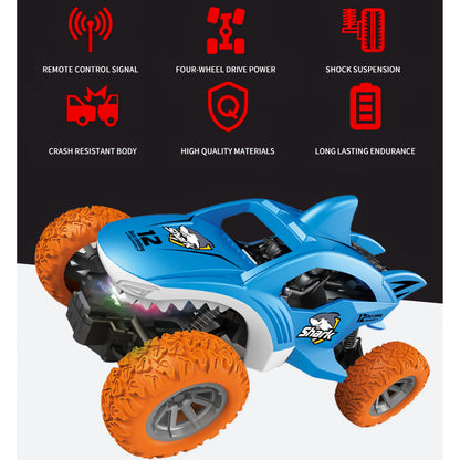 YOMYM Remote Control Car 2.4GHz All Terrain Monster Truck Shark Car Toy with Light Kids Toys for Boys and Girls Ages 4 and up