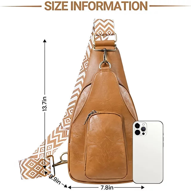 YOMYM Small Sling Bag for Women Leather Crossbody Fanny Packs Chest Bag for Women