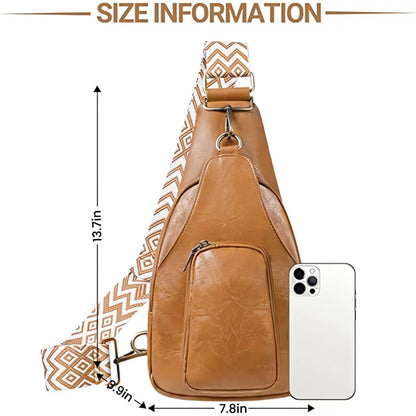 YOMYM Small Sling Bag for Women Leather Crossbody Fanny Packs Chest Bag for Women
