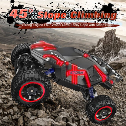 HNH 1:16 All Terrain RC Car,High Speed off-Road Monster Truck with Spray Function,Remote Control Car for Child,Plastic