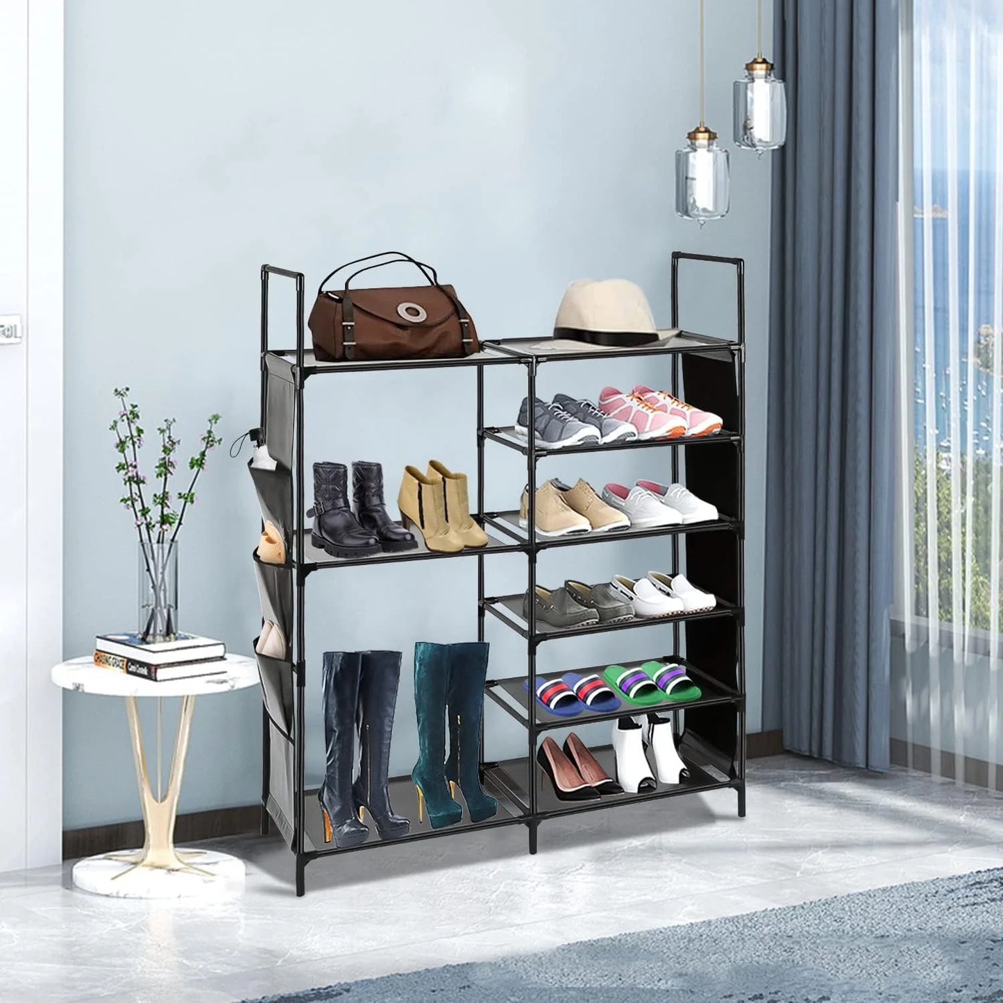 TECHVIDA Shoe Rack 6 Tier Shoe Shelf Shoe Storage, 35 Pairs Shoe Organizer for Entryway,Stackable Shoe Holder Shoe Stand