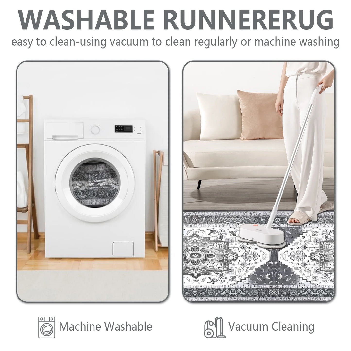 FoxHouse Kitchen Rugs 3 Piece,Washable Non Slip Runner Rug,Farmhouse Hallway Doormat for Home Decor