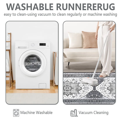 FoxHouse Kitchen Rugs 3 Piece,Washable Non Slip Runner Rug,Farmhouse Hallway Doormat for Home Decor