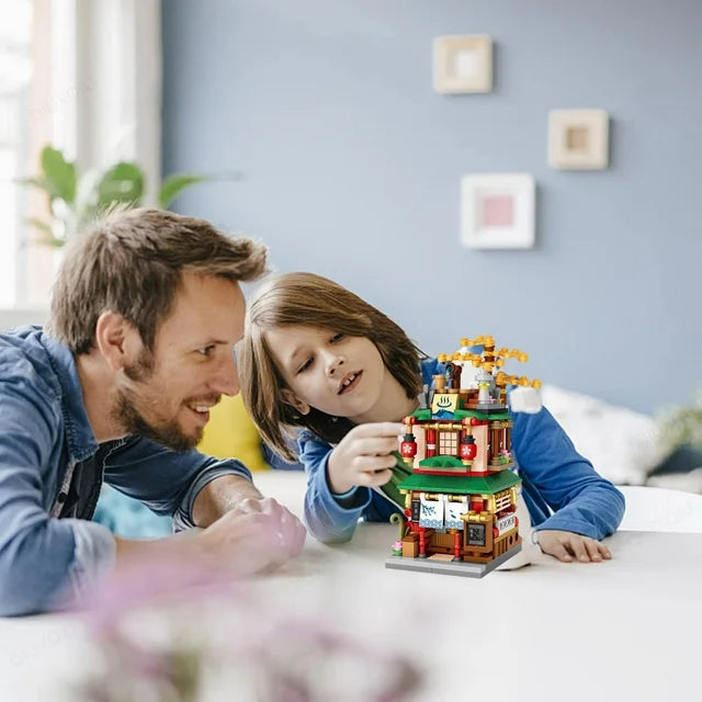 ZOGYMOZ 399 Pcs DIY Building Blocks Set, Japanese Street Mini Building Blocks Toy for Kids Age 8-16+, Japan Architecture Model Set