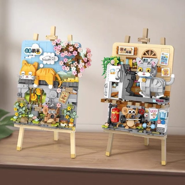 ZOGYMOZ Building Toys Set, 787 Pcs Mini Building Blocks for Adults and Teens, 3D DIY Model Toy (LieFlat Cat)