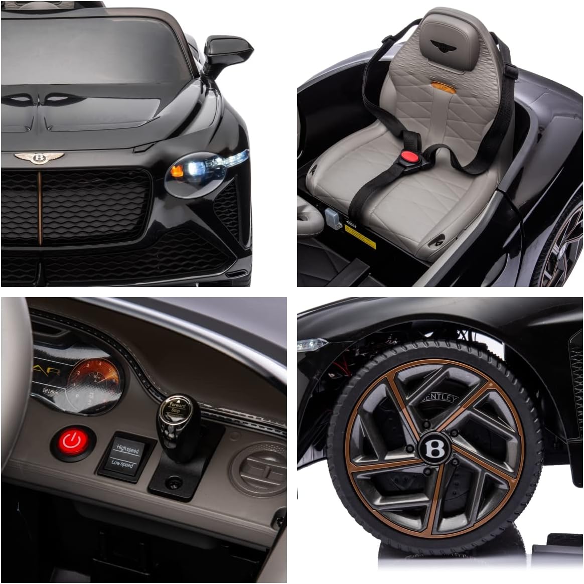 WUBEN Licensed Bentley Mulsanne 12v Electric Car for Kids Battery Powered Ride on Toys with 2.4G Remote Control Age 3-6