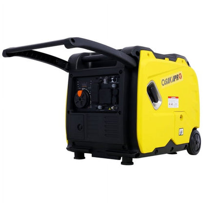 ELTPOWER Super quiet Inverter Generator 4500w portable generator electric start foldable handle with wheel 212cc Yellow