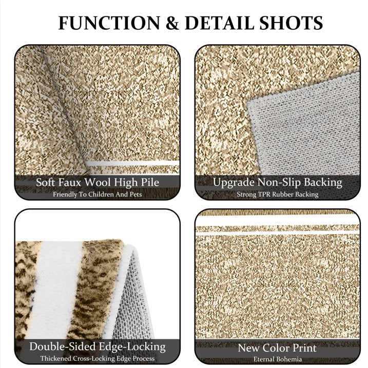 TECHVIDA Bathroom Rugs,Non-Slip Ultra Soft Bath Mat,Soft Absorbent Bathroom Rug and Bath Mat,Machine Washable,(18"x26",Beige and White)