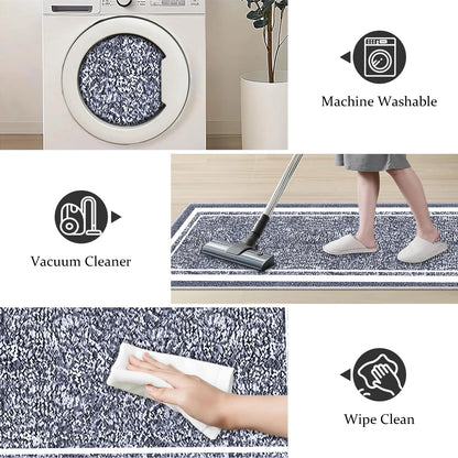 TECHVIDA Bathroom Rugs 3pcs Set,Non-Slip Ultra Soft Carpet,Bath Rugs,Water Absorbent,Machine Washable,Dark Grey