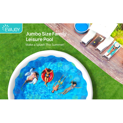 EVAJOY Inflatable Top Ring Swimming Pools Round Pool Include Filter Pump Include Filter Pump 18ft*48in