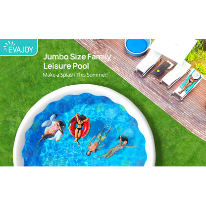 EVAJOY Inflatable Top Ring Swimming Pools Round Pool Include Filter Pump Include Filter Pump 18ft*48in