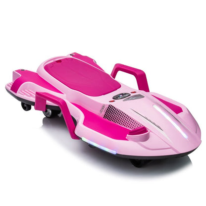 HNH 24V Ride on Toy for Big Kids, Ride on Drift Car with Helmet, Knee Pads,Elbow Pads,Tail light, Spray，6.9 Mph