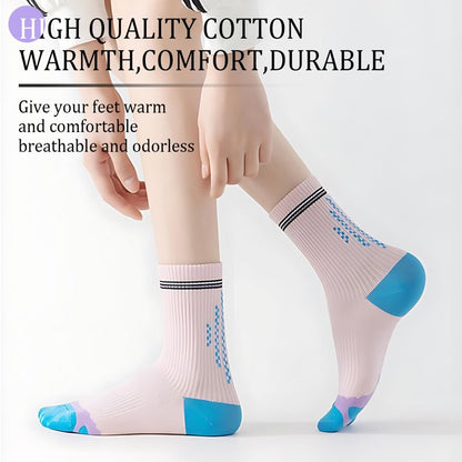 YOMYM Womens Cushioned Athletic Running Crew Socks Breathable Wicking Comfort Hiking Socks 10 Pairs