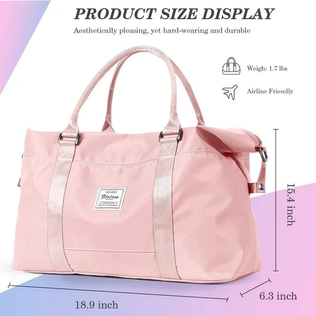 YOMYM Travel Duffel Bag Sports Tote Gym Bag Shoulder Weekender Overnight Bag for Women