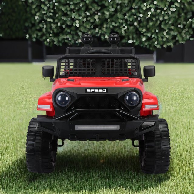 WUBEN 12V Kids Ride on Car Truck Battery Powered Electric Toy Car with Remote, Spring Suspension Red