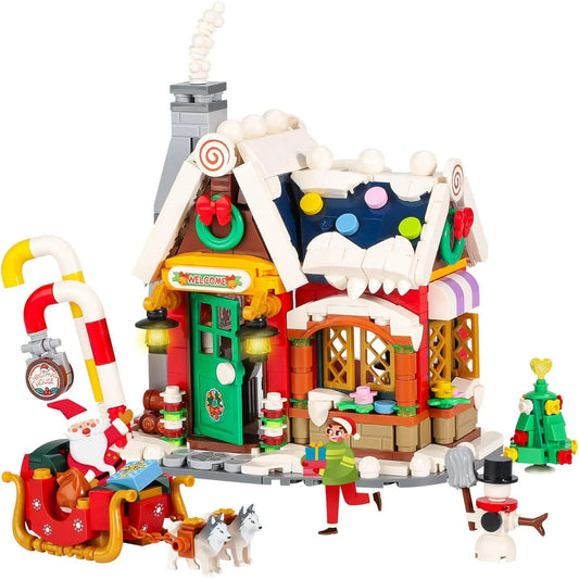 788Pcs Christmas House Building Blocks, Creative Christmas Snowman Block Set Toy Set, Santa Claus Gift Store, Great Holiday Gift for Kids